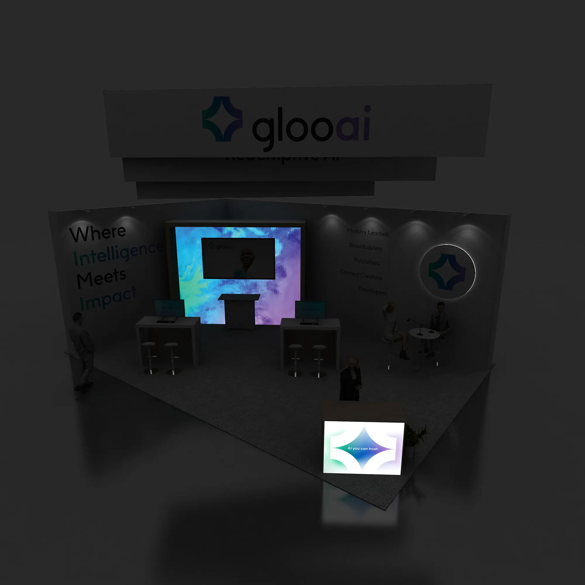 Backlit View - 20x30 Booth Design YRLU2030 120