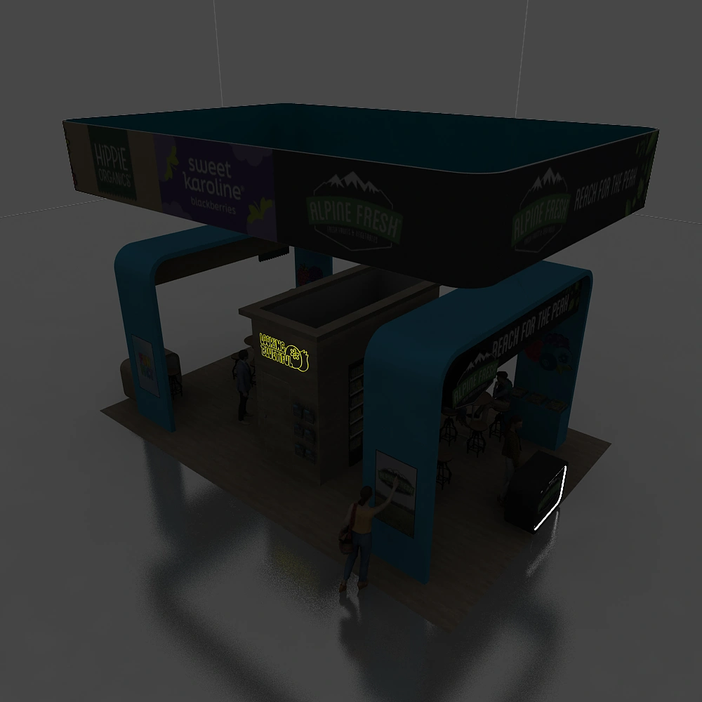Backlit View BRLU2030 13: 20x30 booth rentals
