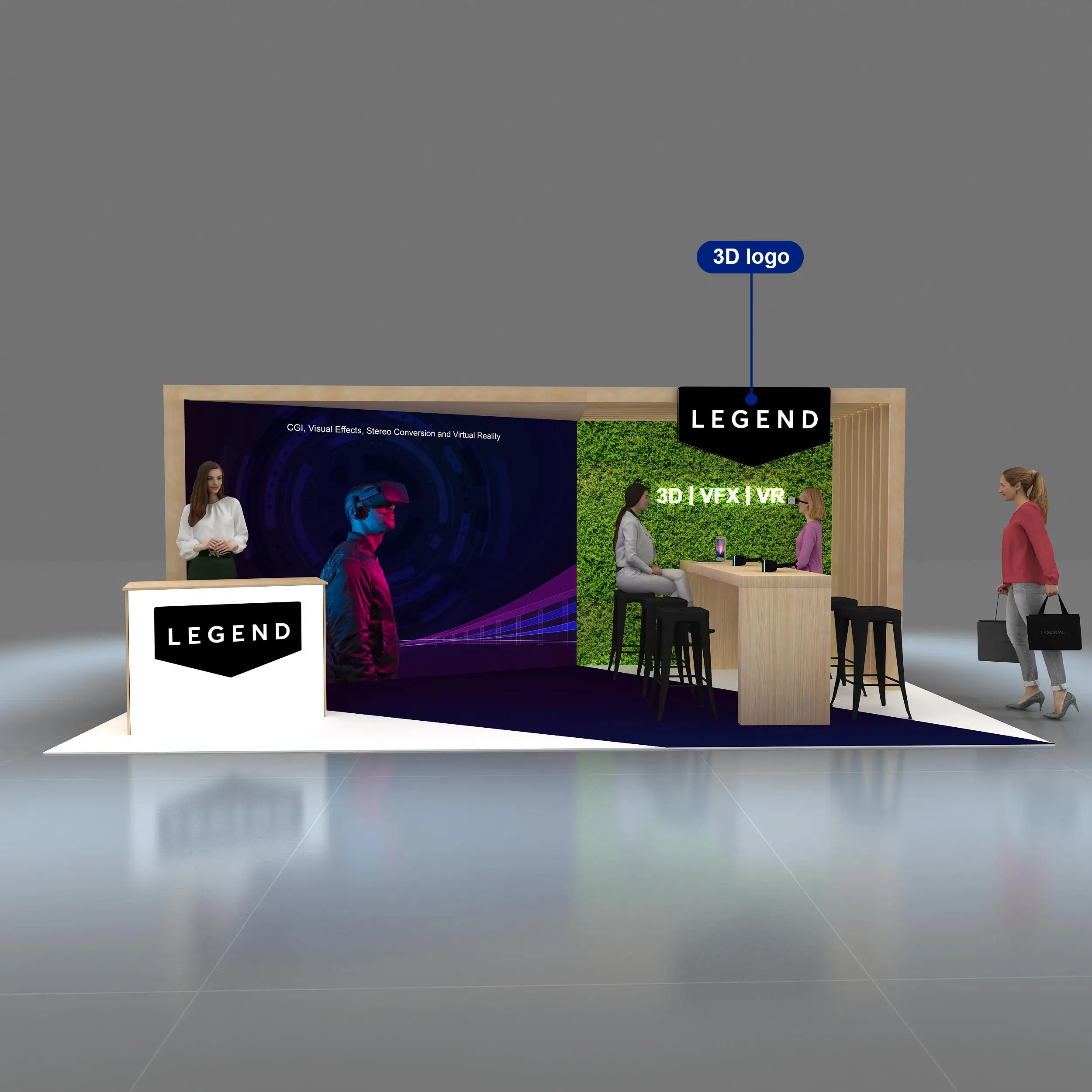 Front View 2 - RLU1020 64: All-inclusive turnkey 10x20 trade show booth services