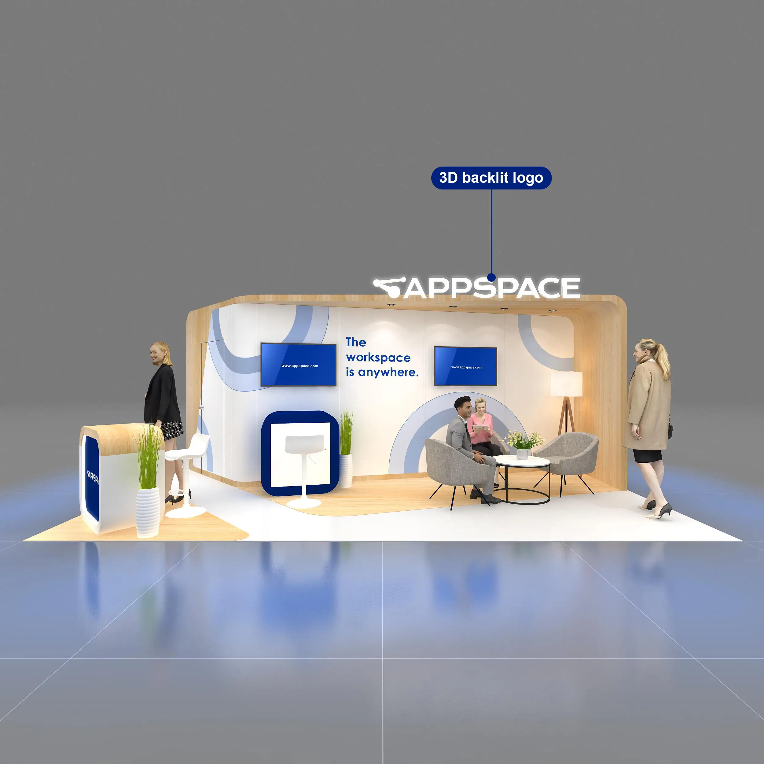 Front View 2 - RH1020 02: Innovative and purpose-driven 10x20 trade show booth rentals for shows