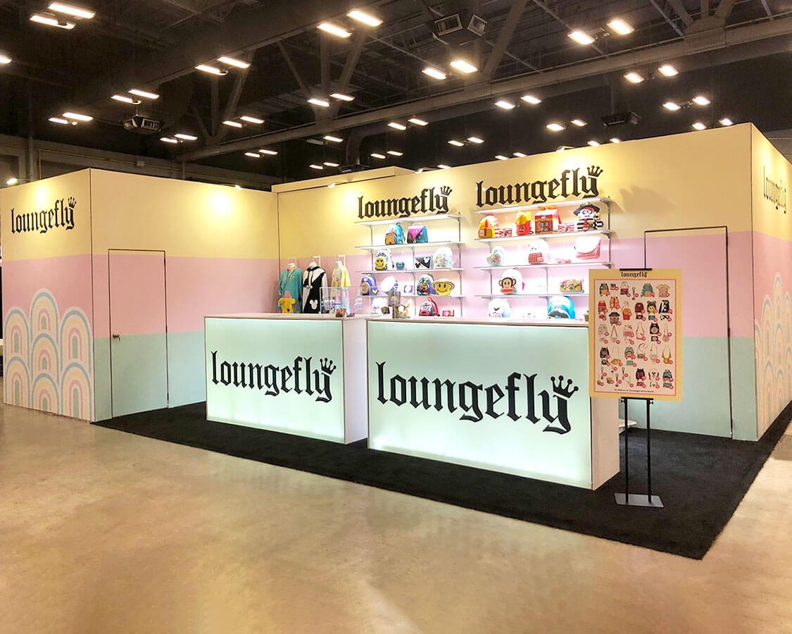 20x30 Custom Exhibition Stand Rentals for Loungefly at SXSW, Designed and Built By Exponents in Austin 20x30 Custom Exhibition Stand Rentals for Loungefly at SXSW, Designed and Built By Exponents in Austin