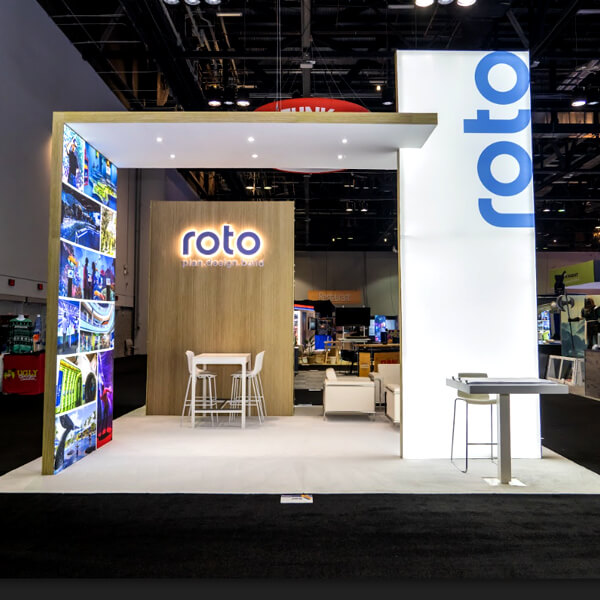 Roto 20'x20' exhibit booth rentals
