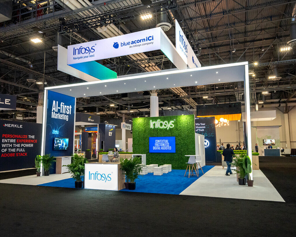 40x40 Trade Show Booth Rental at Adobe Summit, Designed and Built by Exponents in Las Vegas, NV