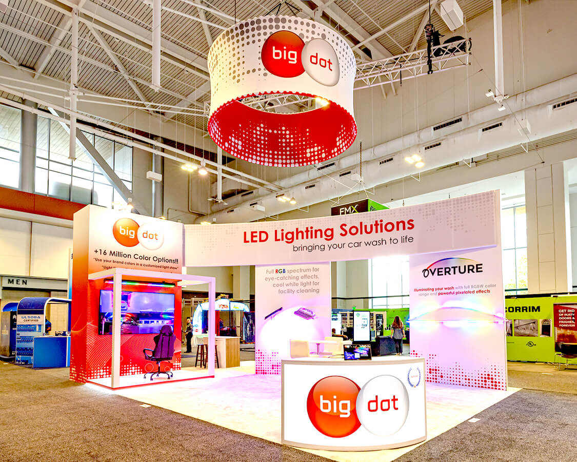 20x30 Exhibit Booth Rental for Big Dot At Car Wash, Designed and Built By Exponents in Nashville
