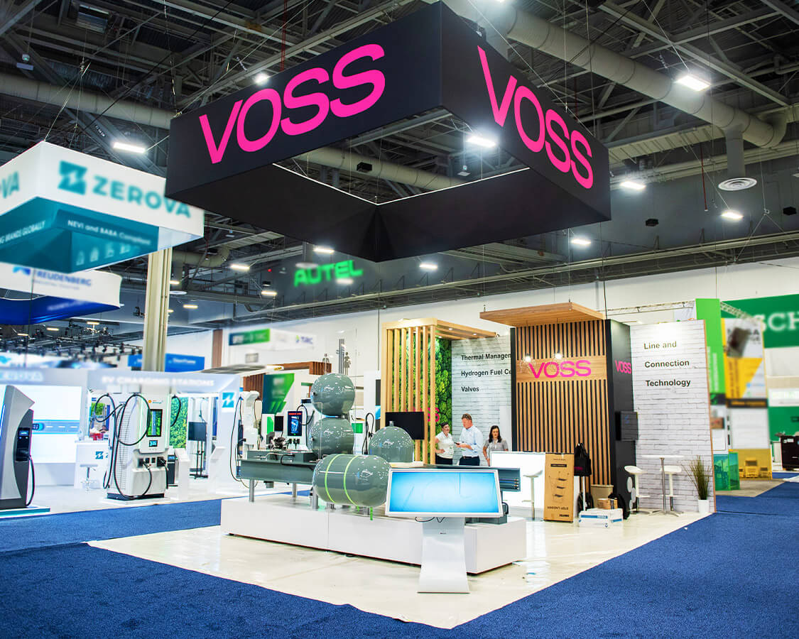 20×30 Trade Show Booth Rental for Voss At ACT Expo Show, Designed and Built By Exponents in Las Vegas
