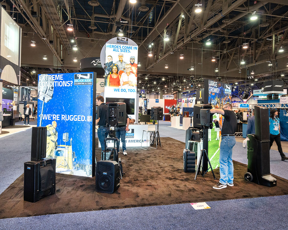 Avant-garde 20x30 trade show rental booth for Las Vegas shows