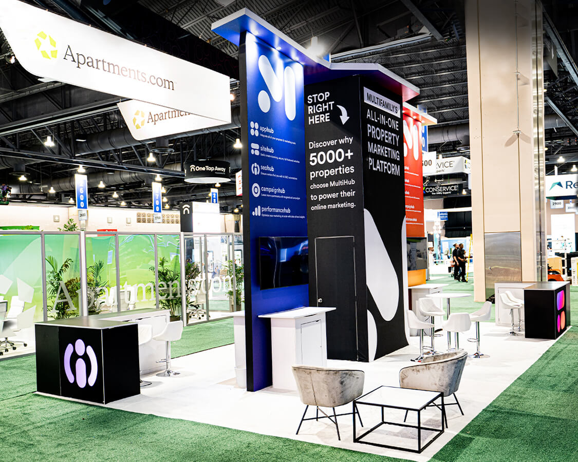 20×30 Trade Show Exhibit for Repli at Apartmentalize Show, Designed and Built By Exponents in Philadelphia
