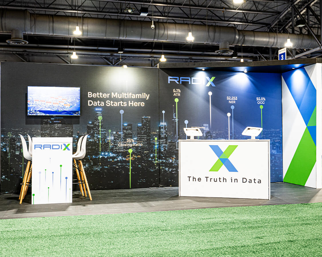 10×20 Trade Show Exhibit for Radix At Apartmentalize, Designed and Built By Exponents in Philadelphia