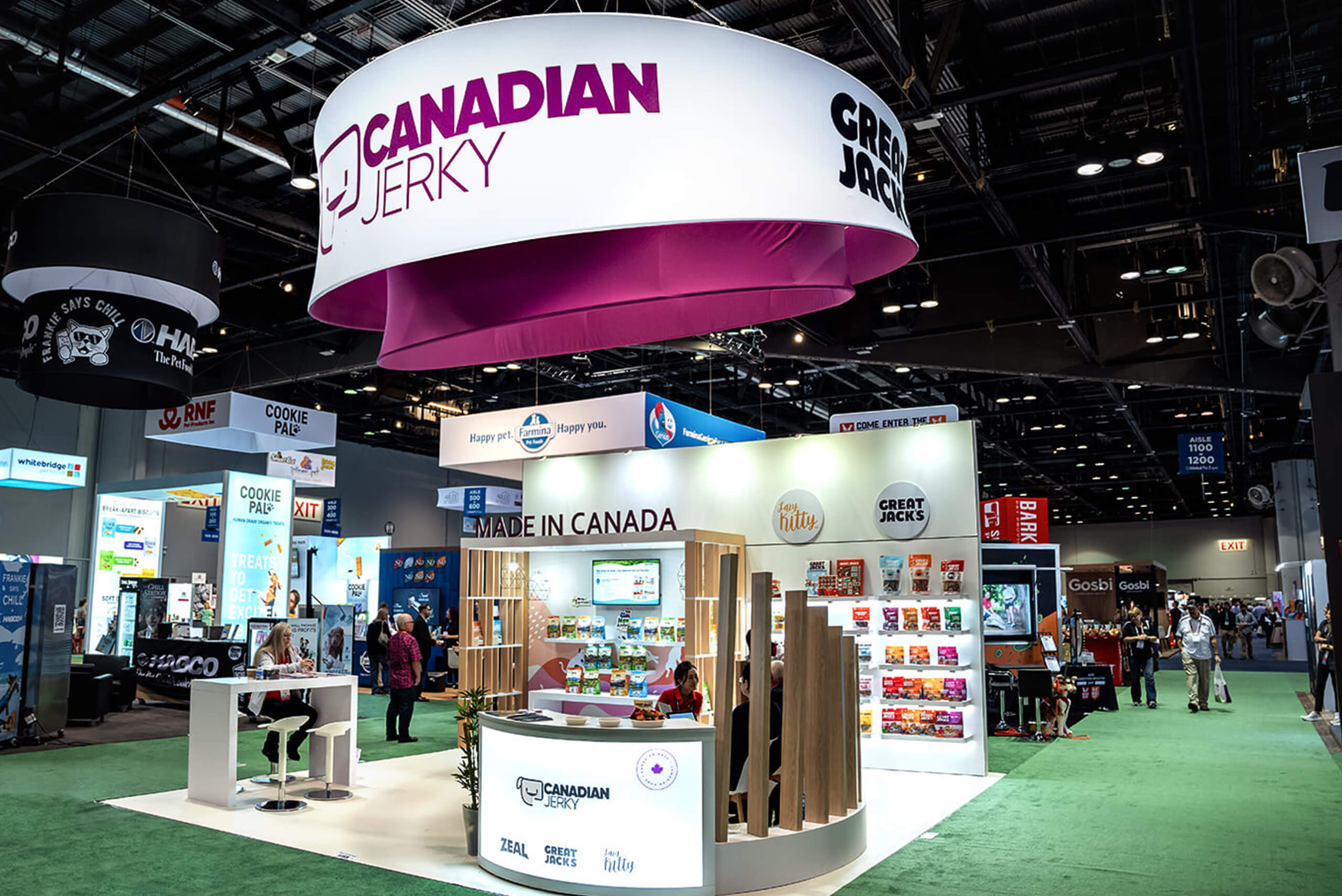 20x20 Custom Trade Show Booth for Canadian At Global Pet Expo, Designed and Built By Exponents in Orlando 20x20 Custom Trade Show Booth for Canadian At Global Pet Expo, Designed and Built By Exponents in Orlando