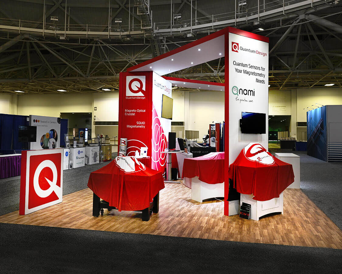 20×40 Trade Show Display Rental for Qnami at APS Show, Designed and Built By Exponents in Minneapolis