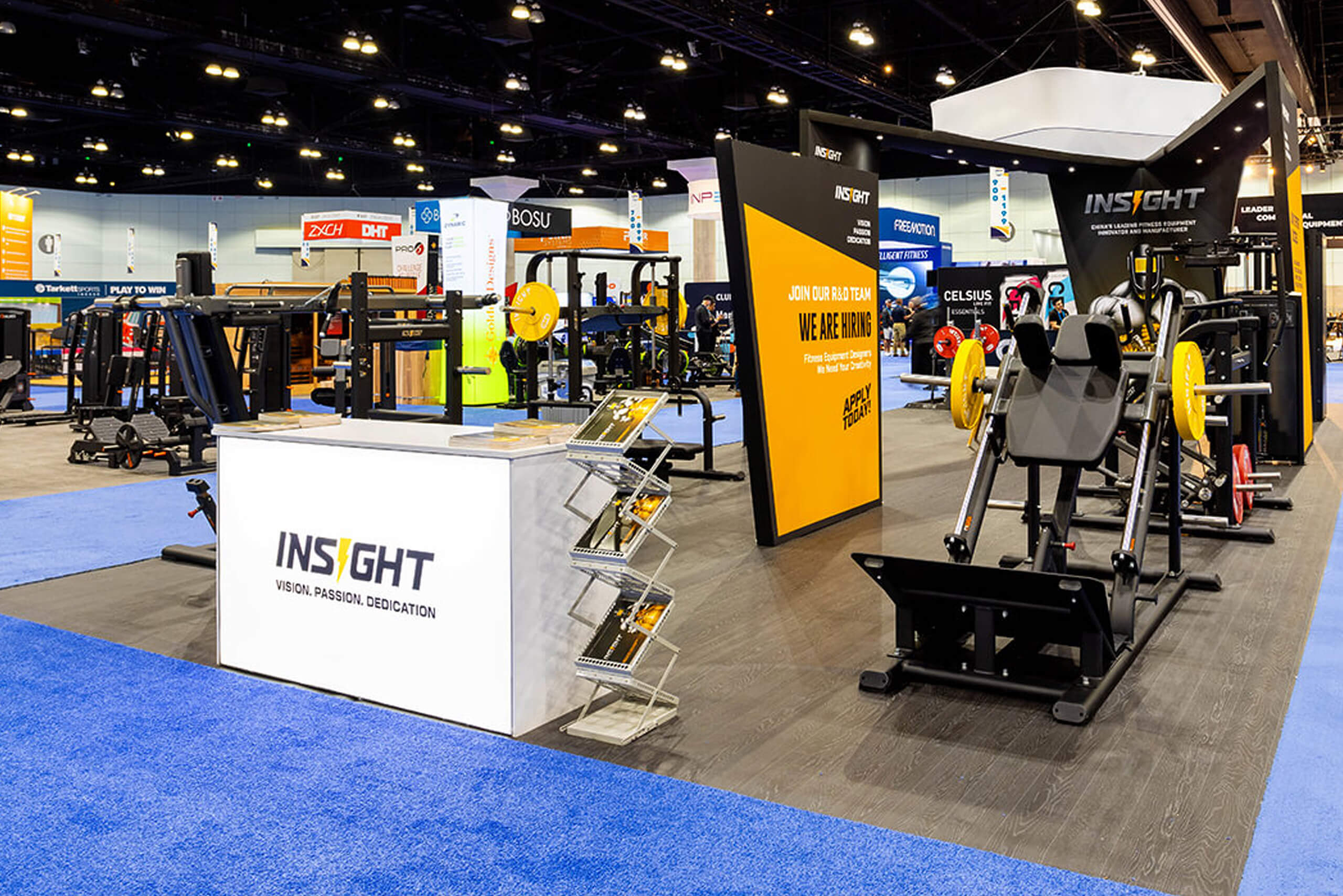 Insight Fitness 20x50 custom booth rental at IHRSA