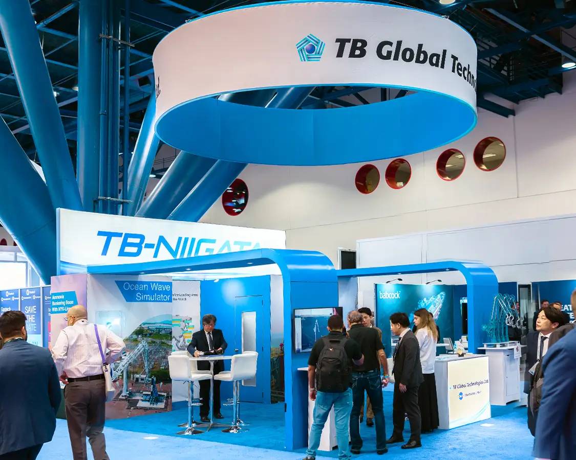 20×20 Trade Show Exhibit Rental for TS Global At Gastech, Designed and Built By Exponents in Houston