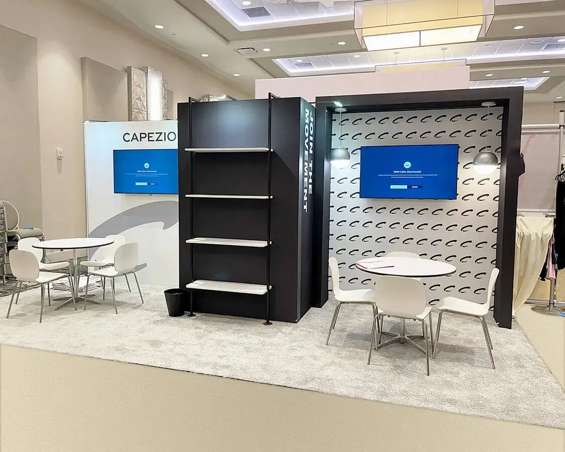 8x20 Exhibition Booth Rental for Capezio at Dancewear Expo, Designed and Built By Exponents