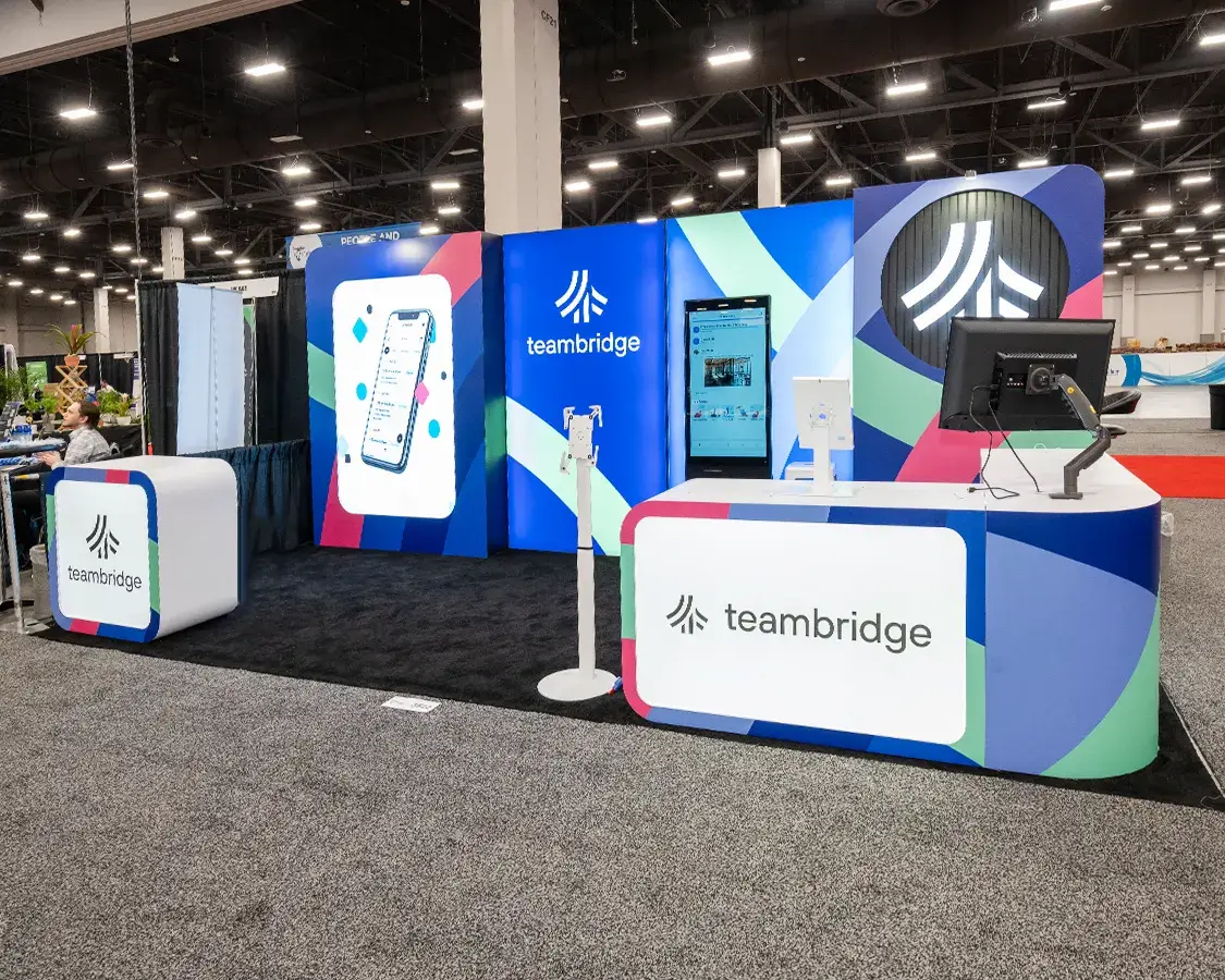 10x20 Trade Show Display for Teambridge at HR Tech, Built by Exponents in Las Vegas