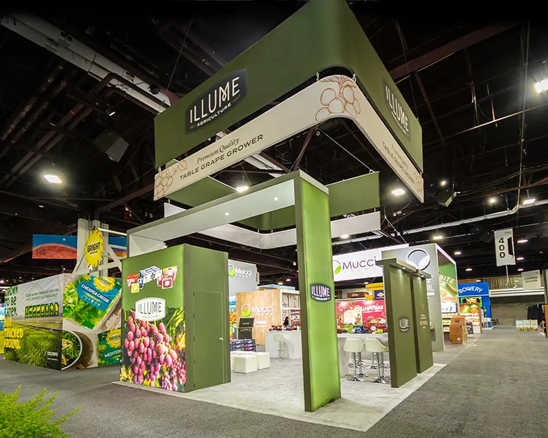 20×20 Booth Rental for Illume at Global Produce & Floral Show, Designed and Built By Exponents in Atlanta