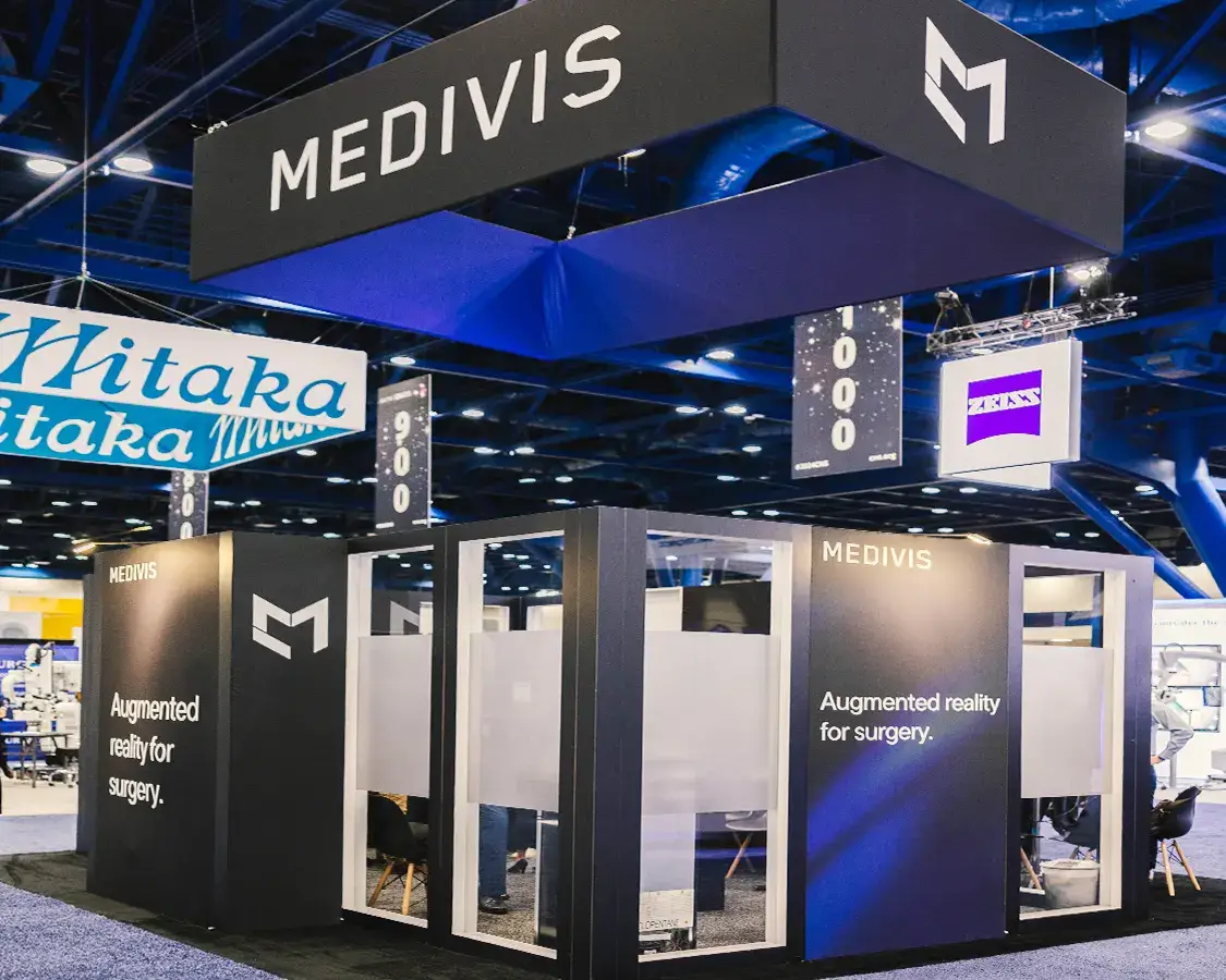 20×20 Custom Trade Show Booth Rental for Medivis at CNS 2024, Designed and Built by Exponents in Houston, TX