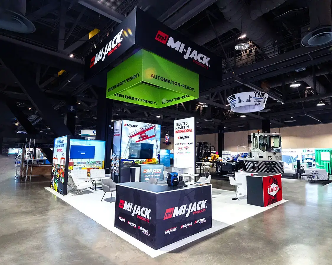20×30 Trade Show Booth for Mi-jack At IANA Expo, Designed and Built By Exponents in Long Beach