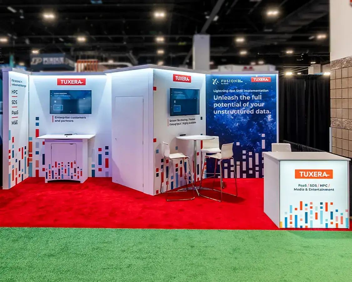 10×20 Trade Show Booth for Tuxera At Super Computers, Designed and Built By Exponents in Denver