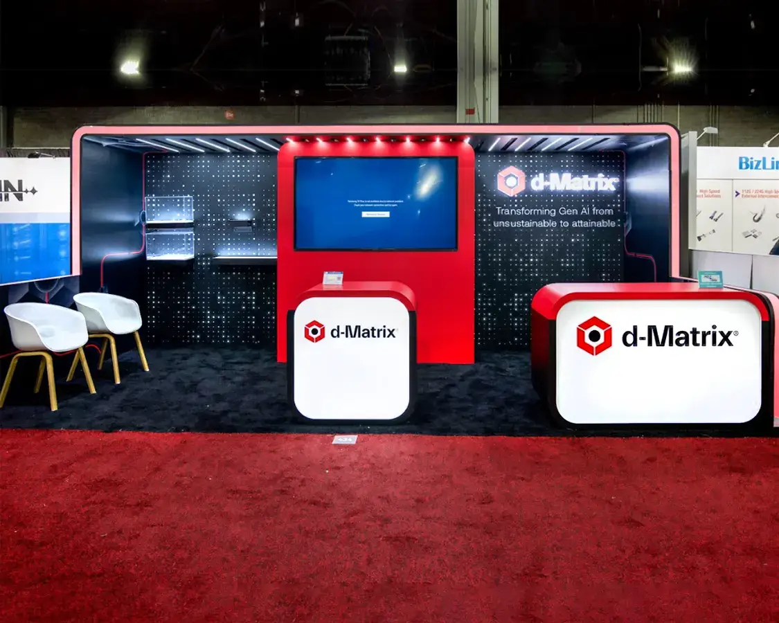 10×20 Trade Show Booth for D-Matrix at Supercomputing, Designed and Built by Exponents in Atlanta, GA