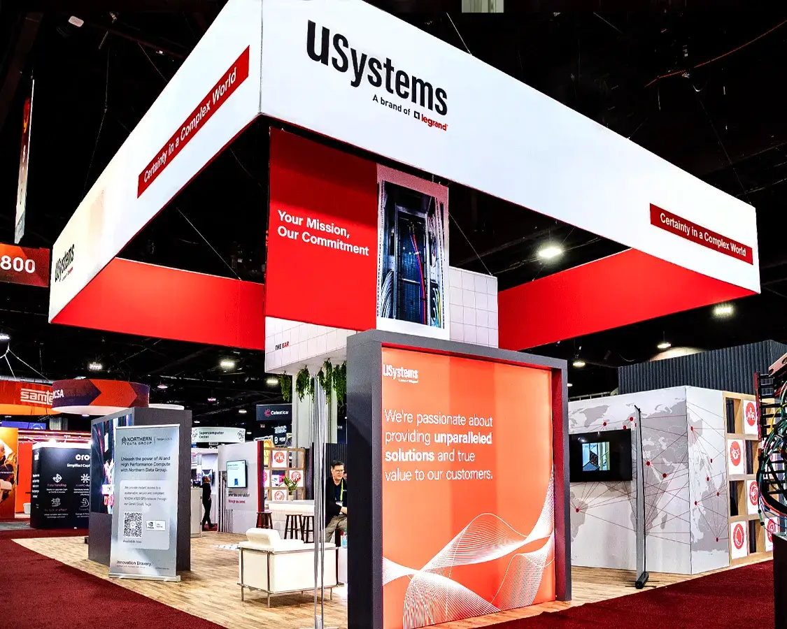 40×50 Trade Show Booth for usystems at SC - Supercomputing Designed and Built by Exponents in Atlanta, GA