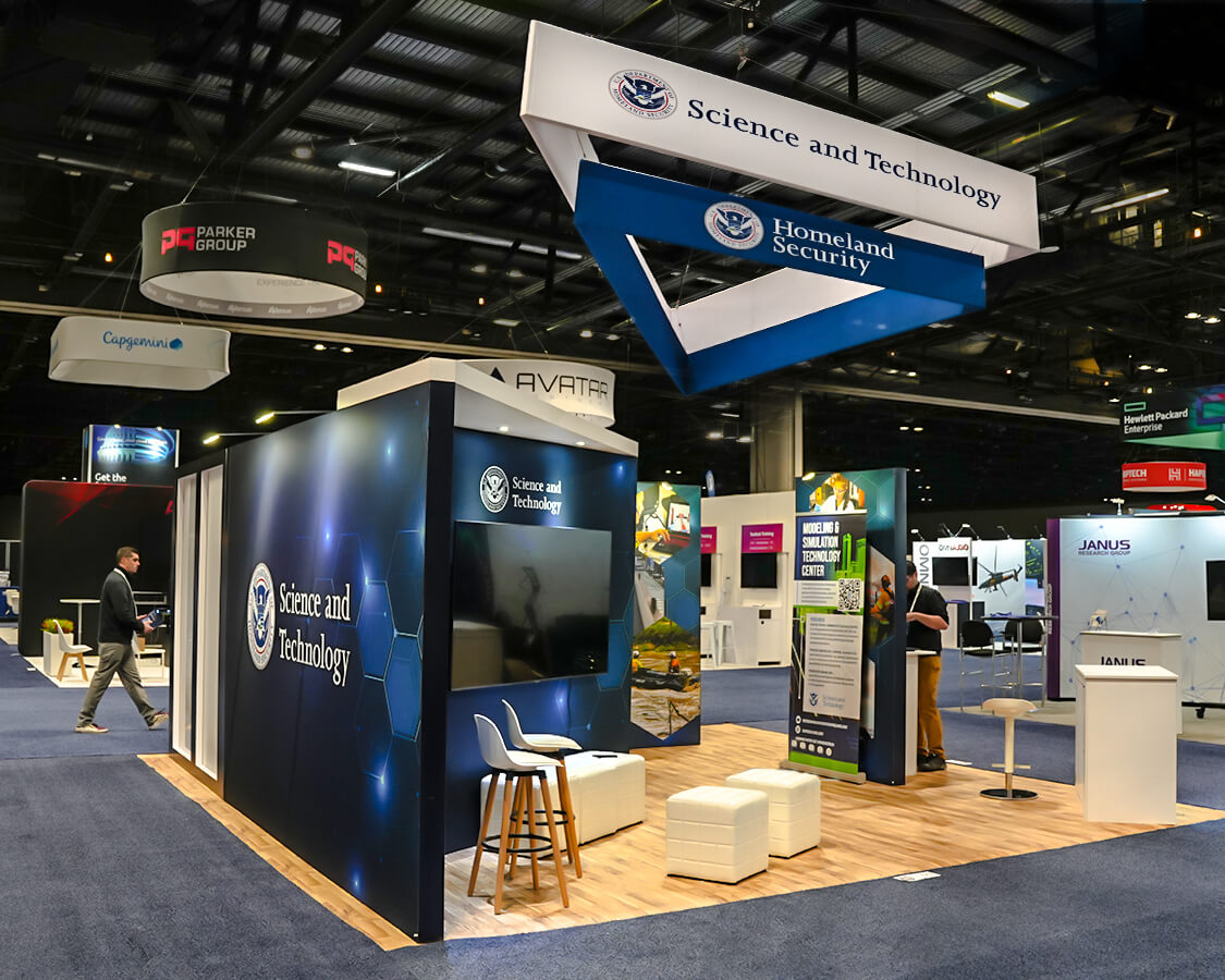 Impressive turnkey 20x20 booth rentals
