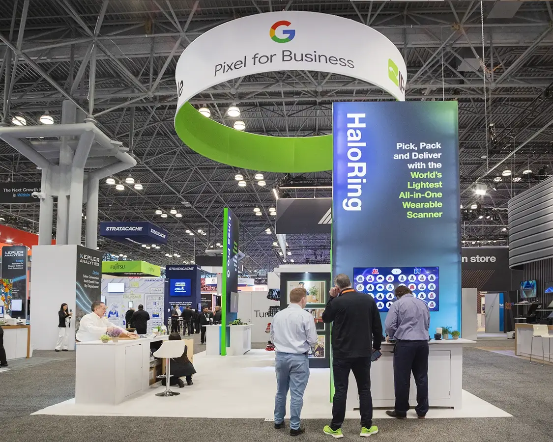20×30 Trade Show Exhibit Booth for Google at NRF Show, Designed and Built by Exponents in New York