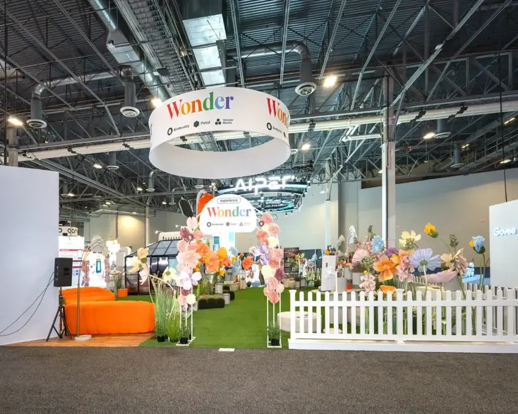Striking 40x40 trade show booth rentals