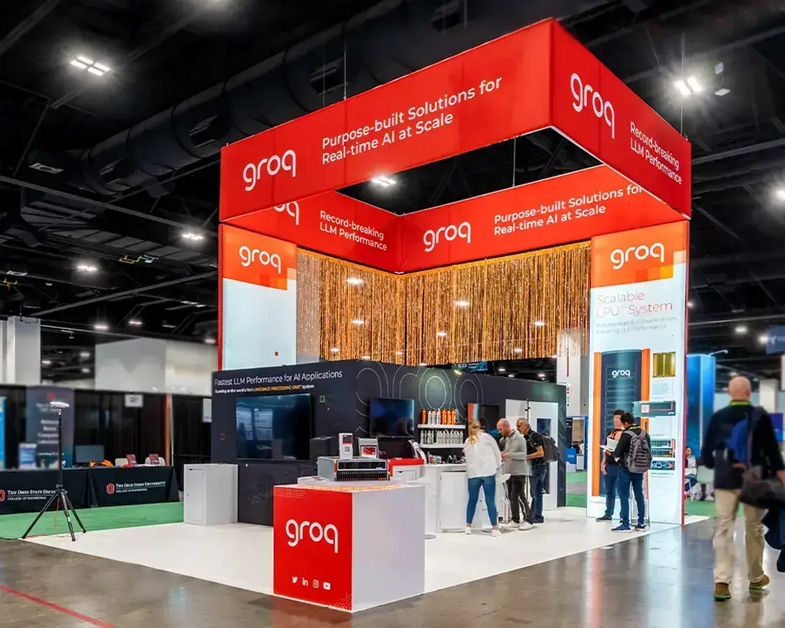 20×30 Trade Show Exhibit for Groq At Super Computers, Designed and Built By Exponents in Denver