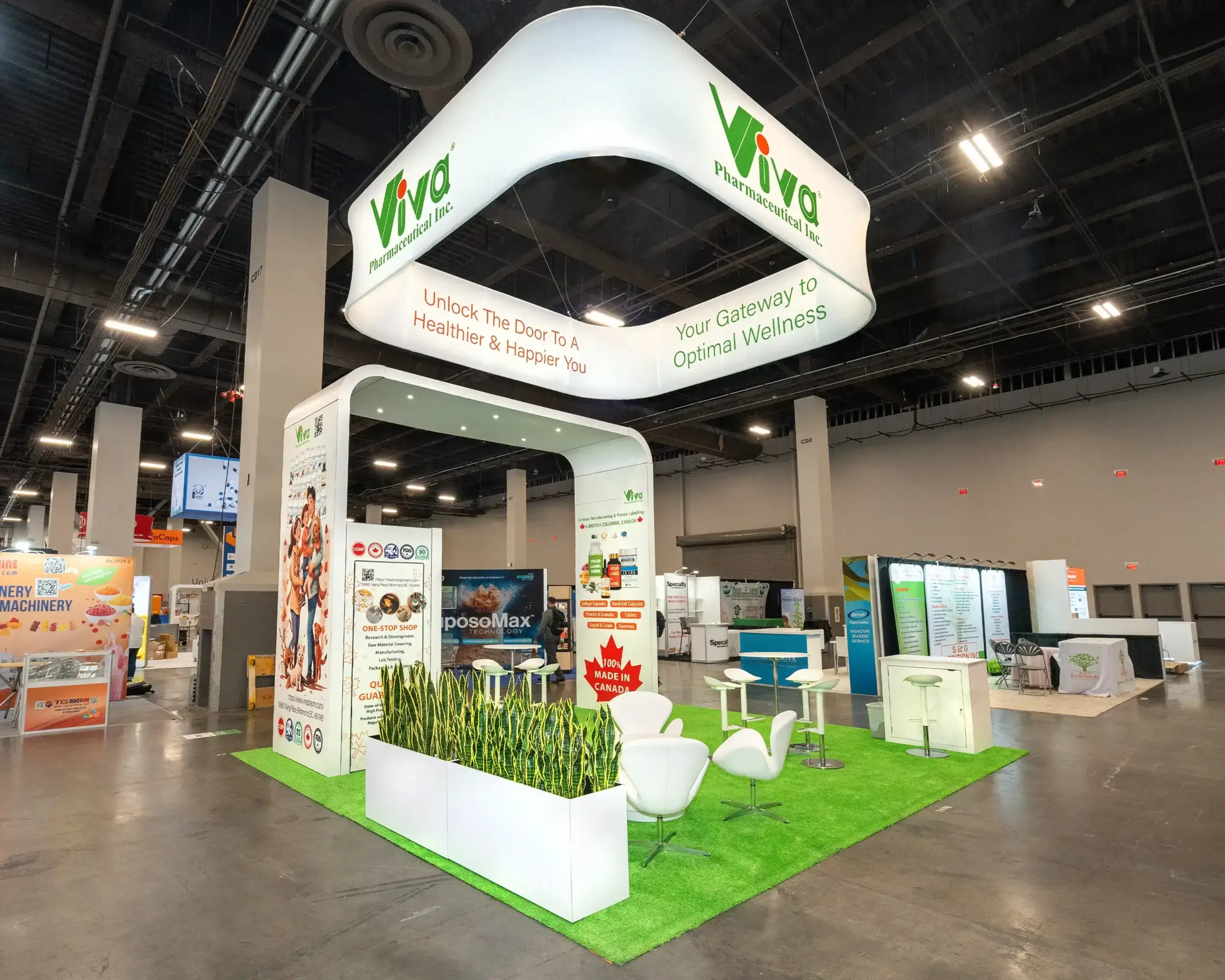 20×20 Trade Show Exhibit Rental for Viva At Supply Side West, Designed and Built By Exponents in Las Vegas
