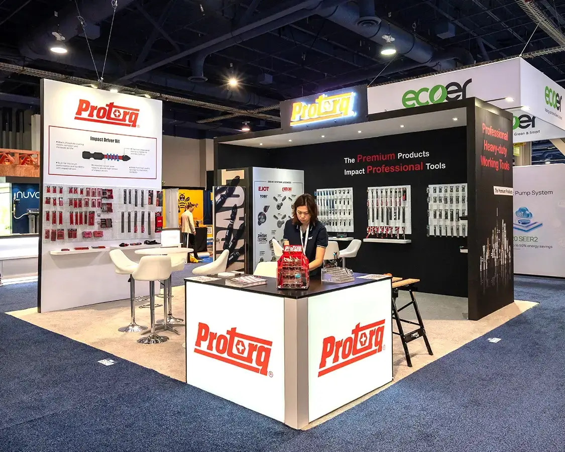20x20 Exhibition Stand Rentals for Protorq At NAHB IBS Show, Designed and Built By Exponents in Las Vegas