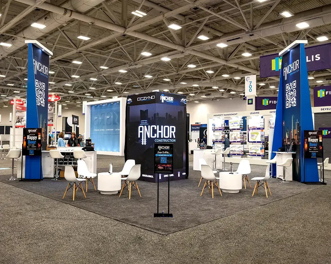 30x30 Trade Show Exhibit Rental for Anchor At ICSC Red River, Designed and Built By Exponents in Dallas