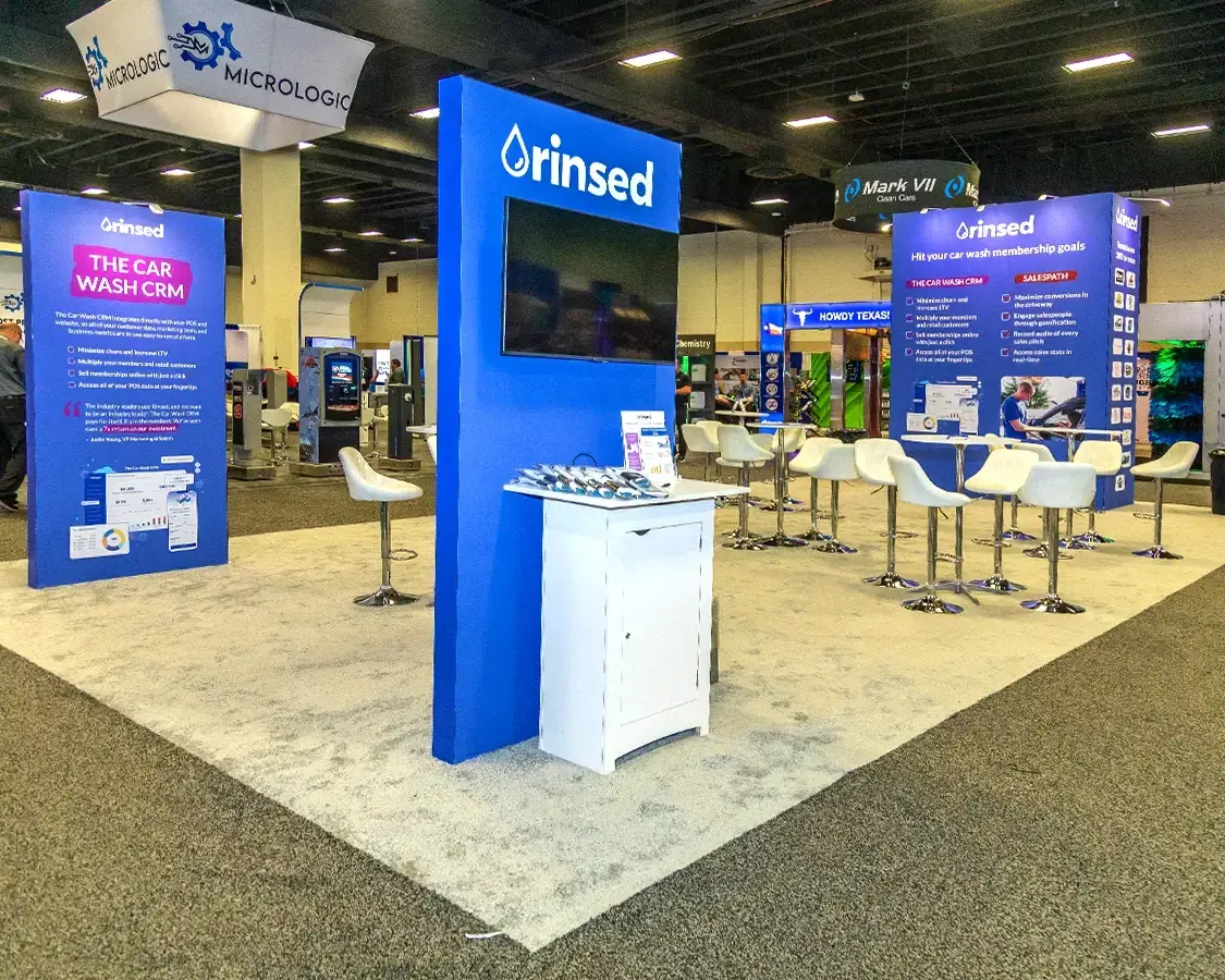 20×40 Exhibition Booth Rental for Rinsed at SCWA Show, Designed and Built By Exponents in Texas