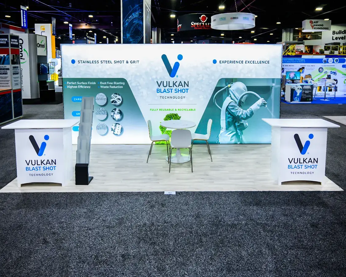 10×20 Trade Show Booth for Vulkan at Cast Expo, Designed and Built by Exponents in Atlanta
