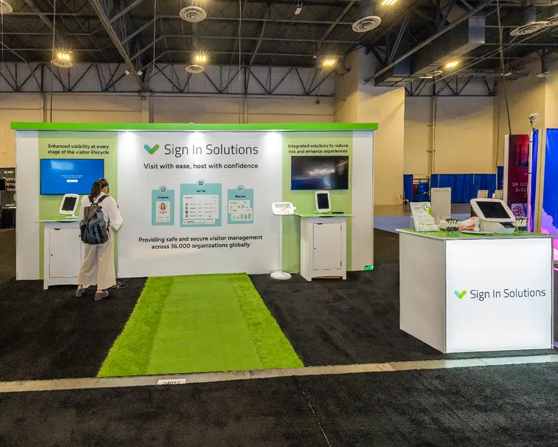 Sign In Solutions, Reliable and majestic 10x20 trade show booth rentals for shows