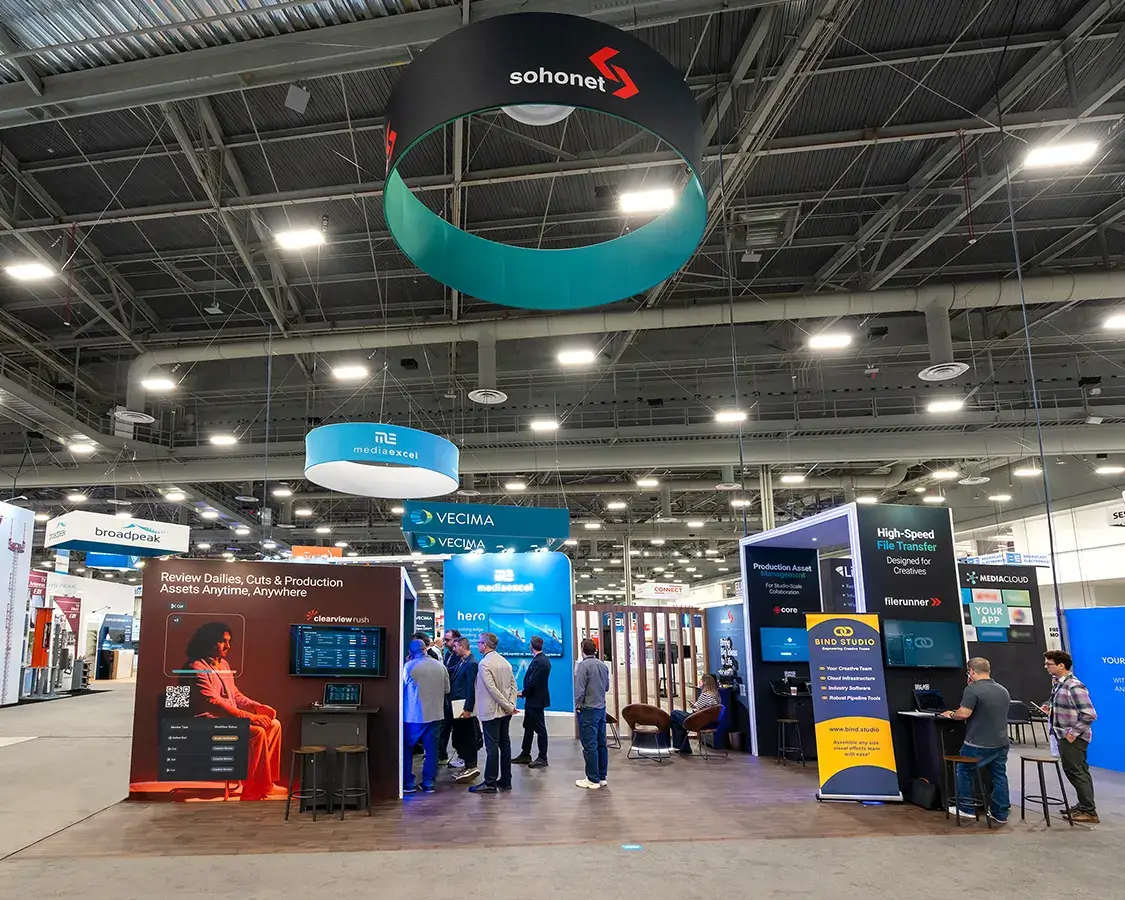 20×30 Trade Show Booth for Sohonet at NAB Show, Designed and Built by Exponents in Las Vegas