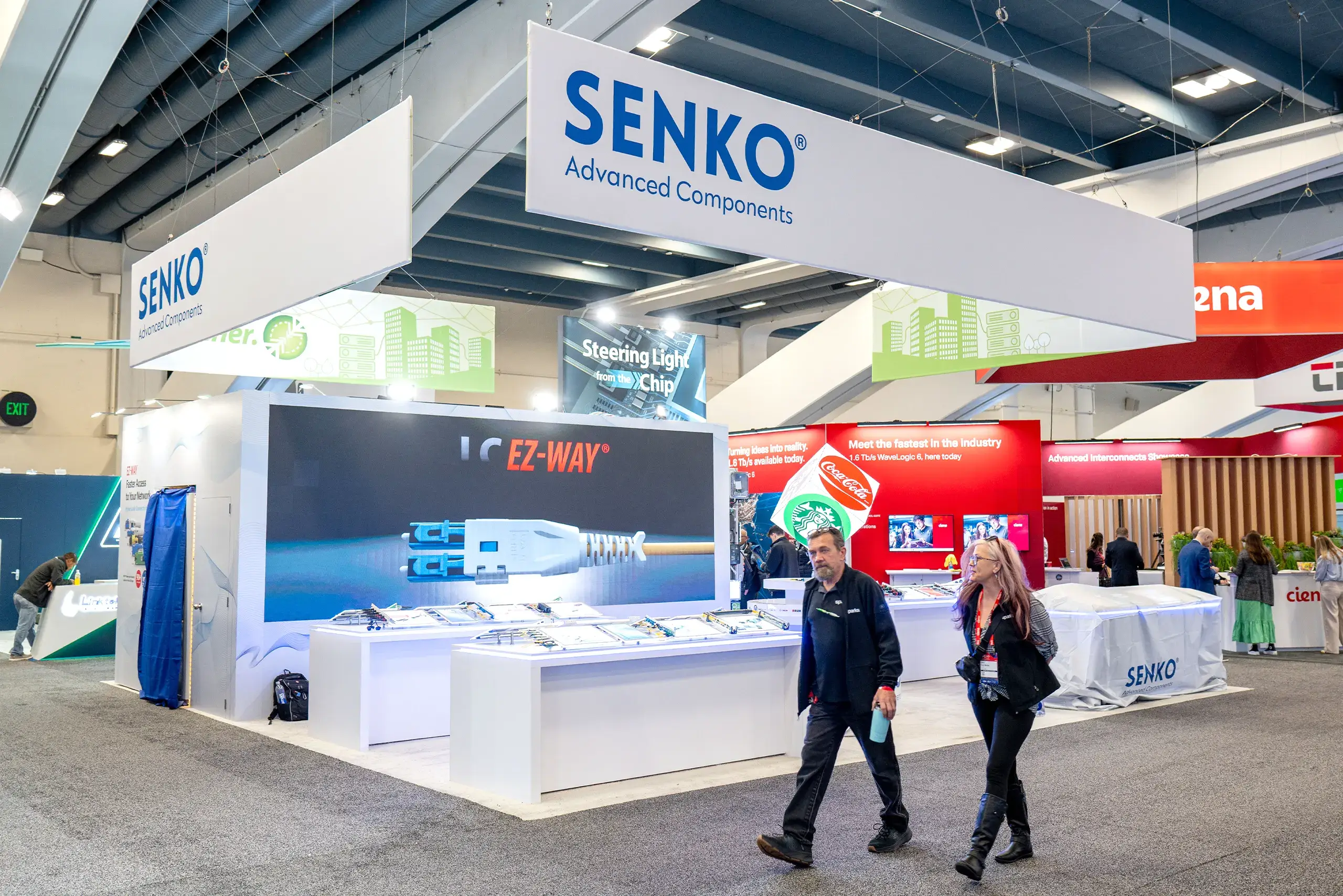 30x30 Custom Exhibit Rental for Senko at OFC, Designed and Built by Exponents in San Francisco