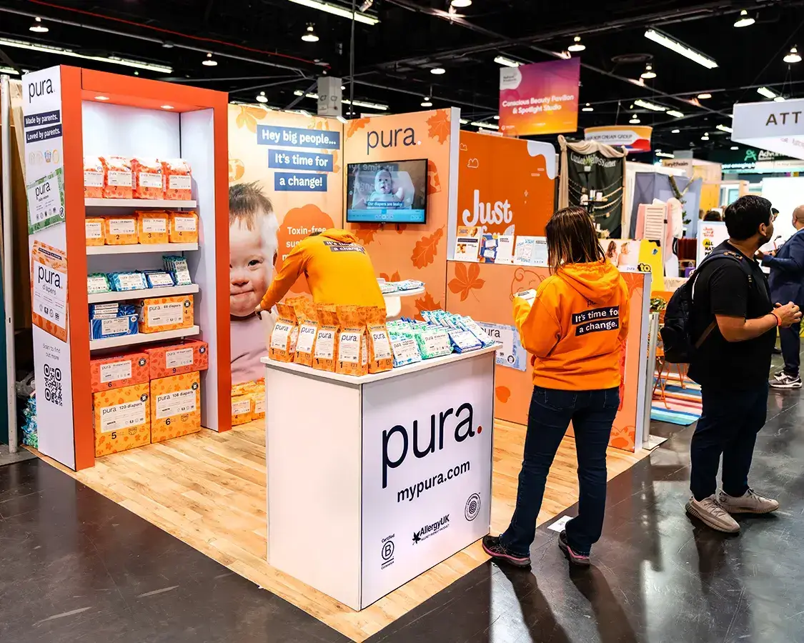 10x10 Exhibition Stand Rentals for Pura at NPEW Show, Designed and Built By Exponents in Anaheim