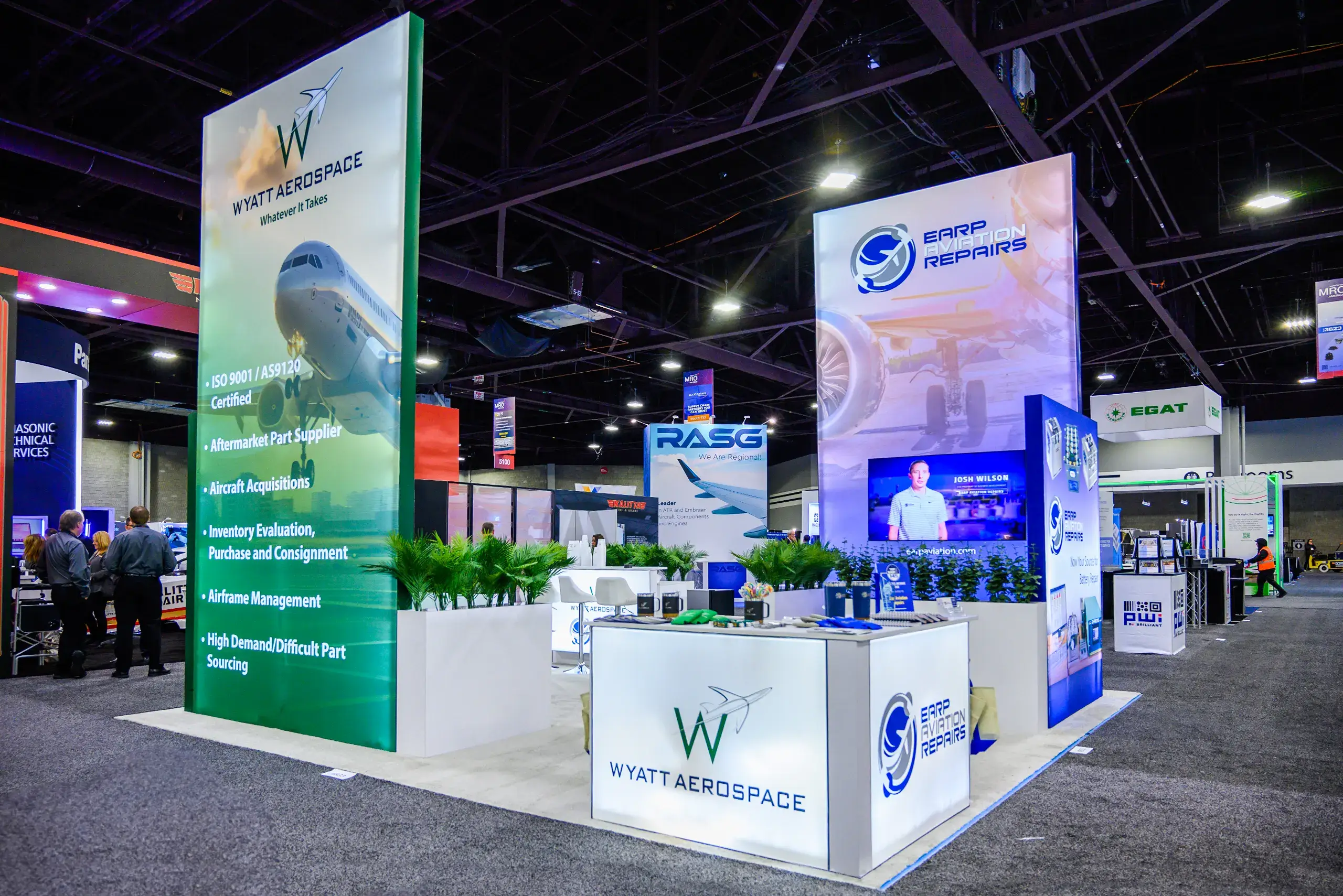 20x20 Custom booth rental at MRO Americas