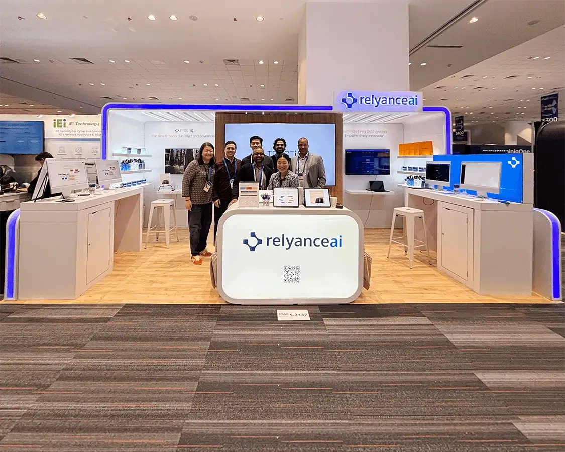 10x20 Trade Show Booth Rental for Relyanceai at RSA Show, Designed and Built by Exponents in San Francisco 10x20 Trade Show Booth Rental for Relyanceai at RSA Show, Designed and Built by Exponents in San Francisco