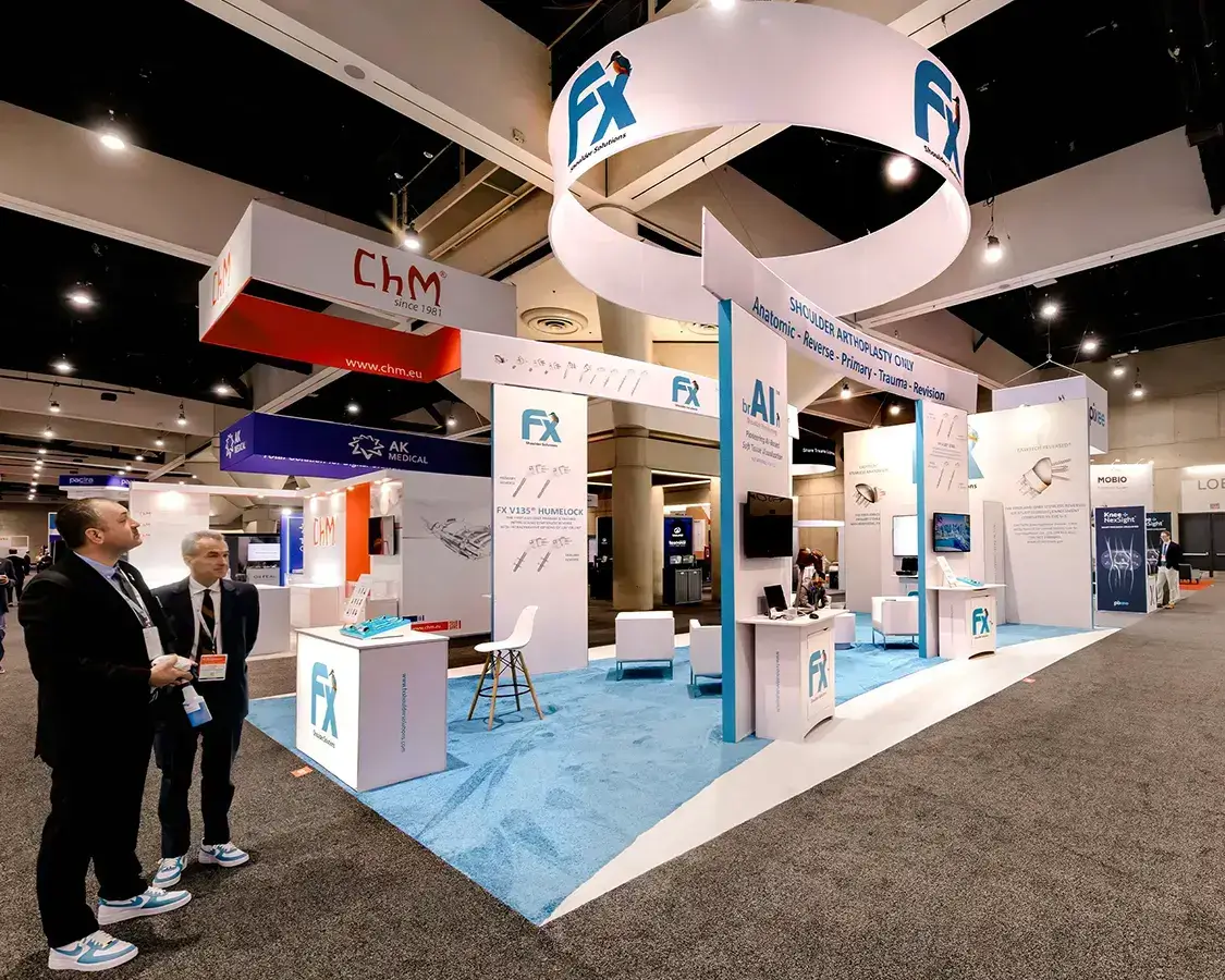 20×40 Trade Show Booth for FX shoulder At AAOS, Designed and Built By Exponents in San Diego 20×40 Trade Show Booth for FX shoulder At AAOS, Designed and Built By Exponents in San Diego