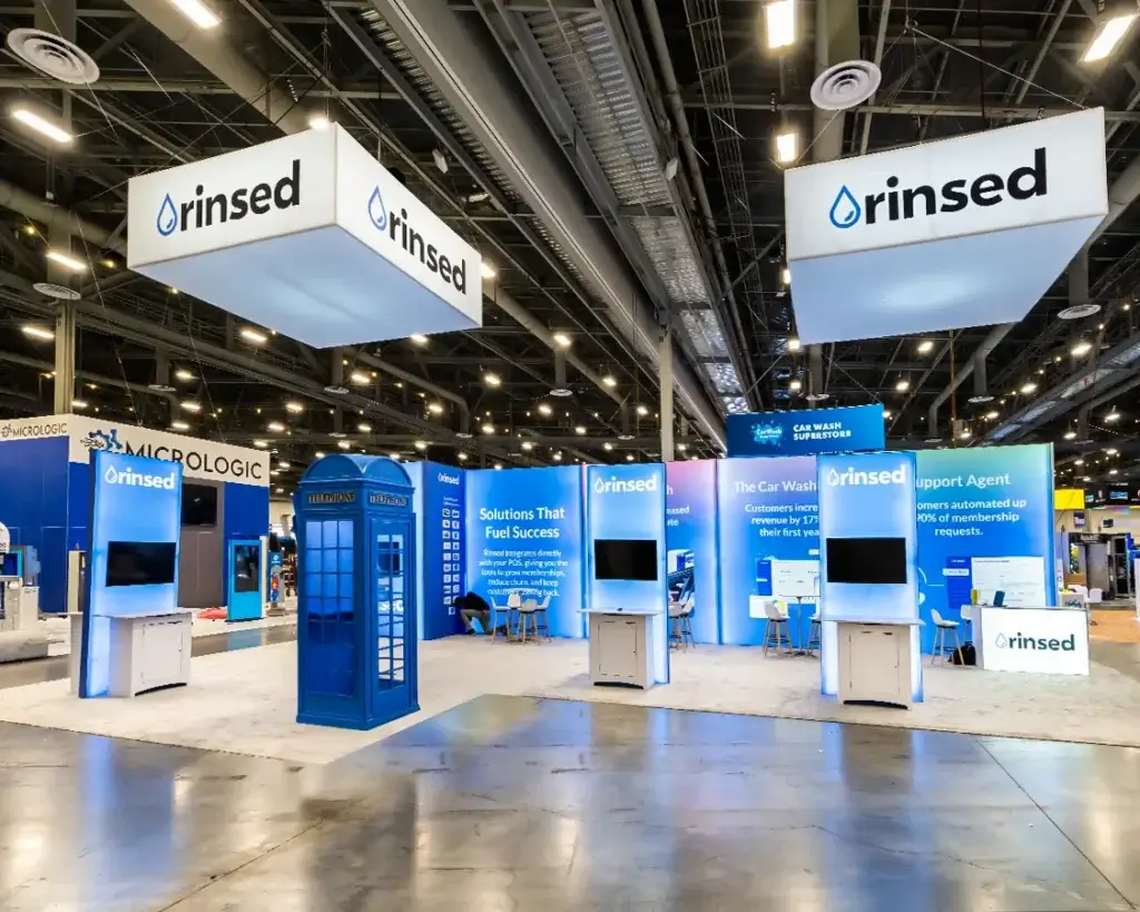 30x50 Exhibit Booth Rental for Rinsed at The Car Wash Show, Designed and Built By Exponents in Nashville