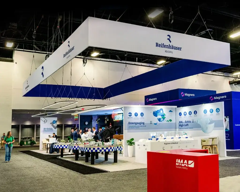 30×50 Trade Show Exhibit for Reifenhauser at IDEA, Designed and Built by Exponents in Miami