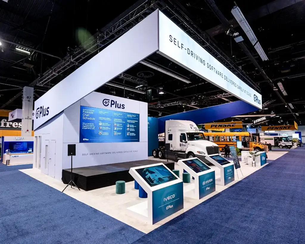 40x50 Custom Trade Show Exhibit for Plus at ACT, Designed and Built by Exponents in Anaheim, CA