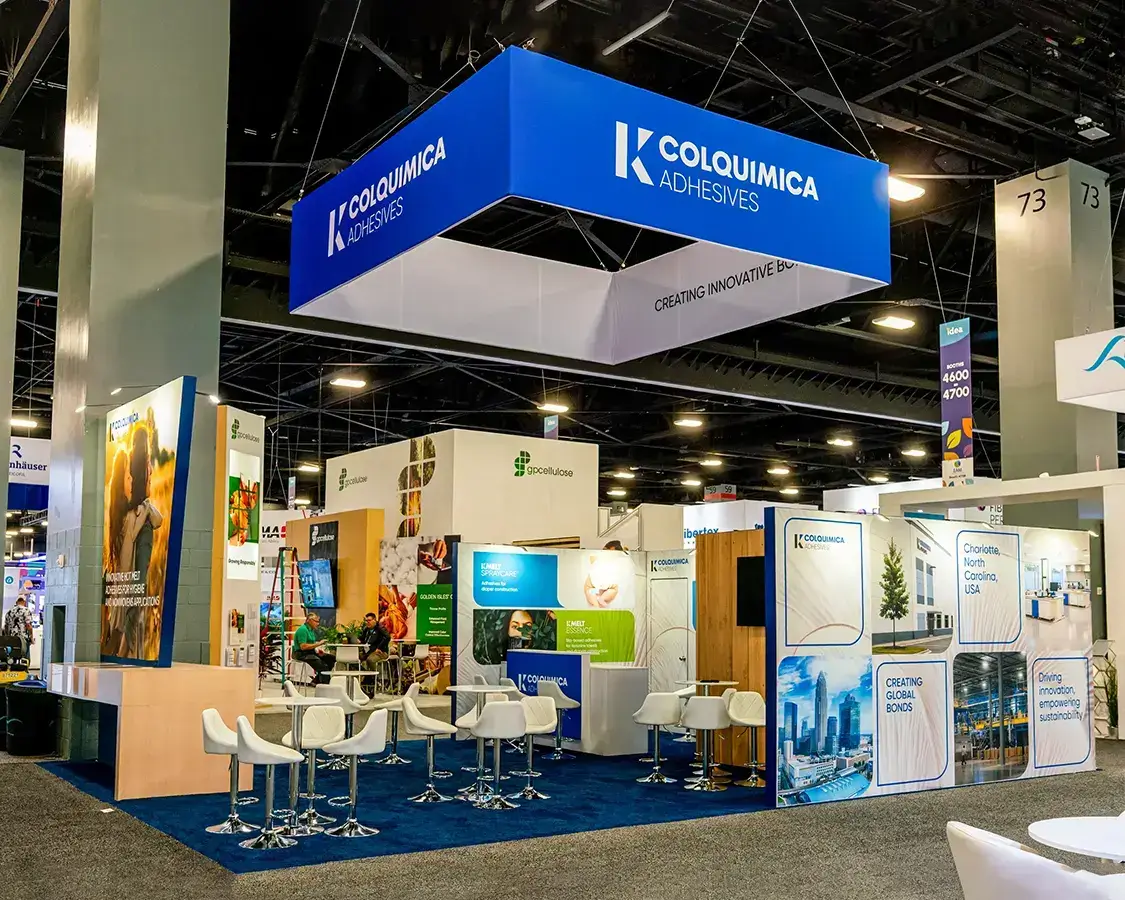 20×30 Exhibition Booth Rental for COLQUIMICA at Idea Show, Designed and Built By Exponents in Miami