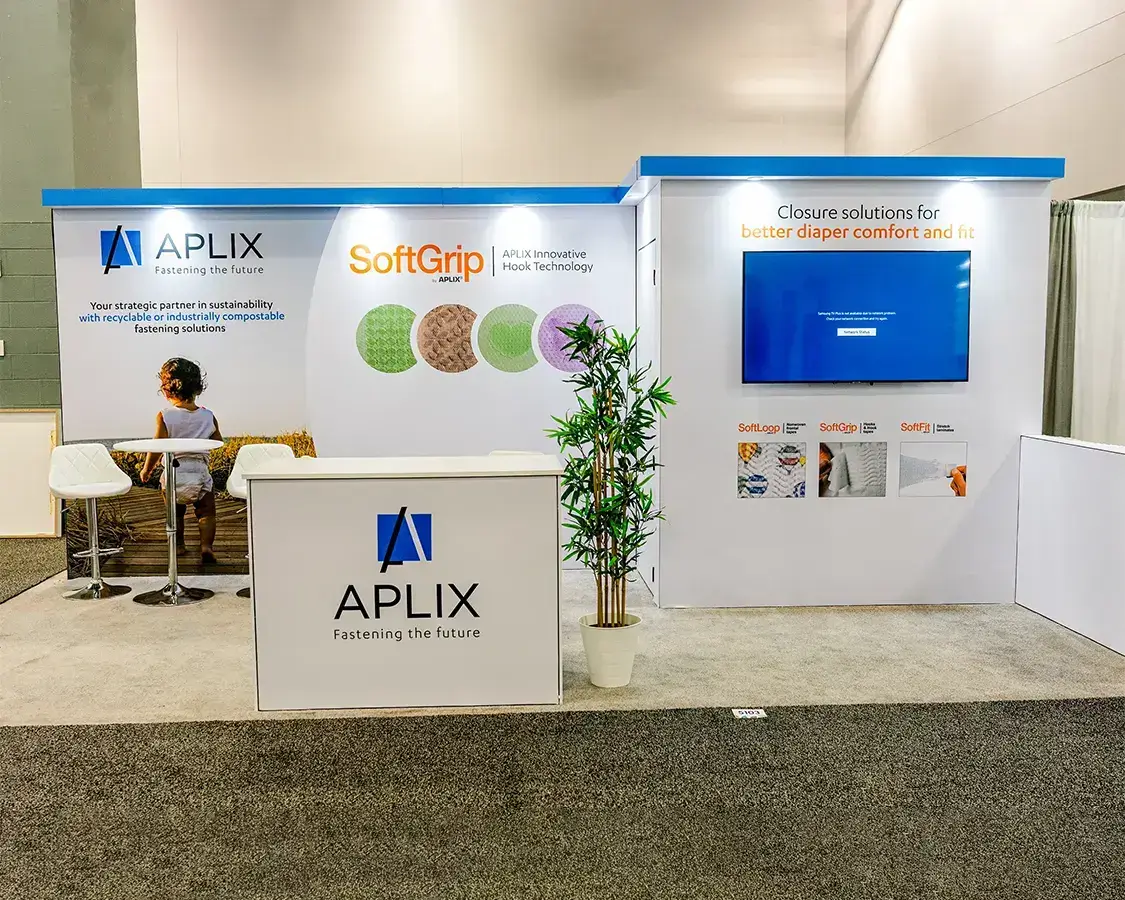 10x20 Trade Show Booth Rental for Aplix At Idea Show, Designed and Built By Exponents in Miami 10x20 Trade Show Booth Rental for Aplix At Idea Show, Designed and Built By Exponents in Miami