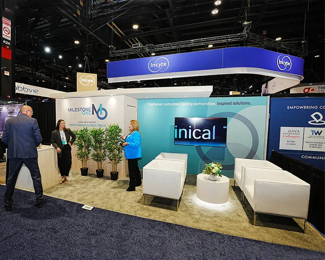 Milestone 10x20 trade show rental booth for ASCO shows