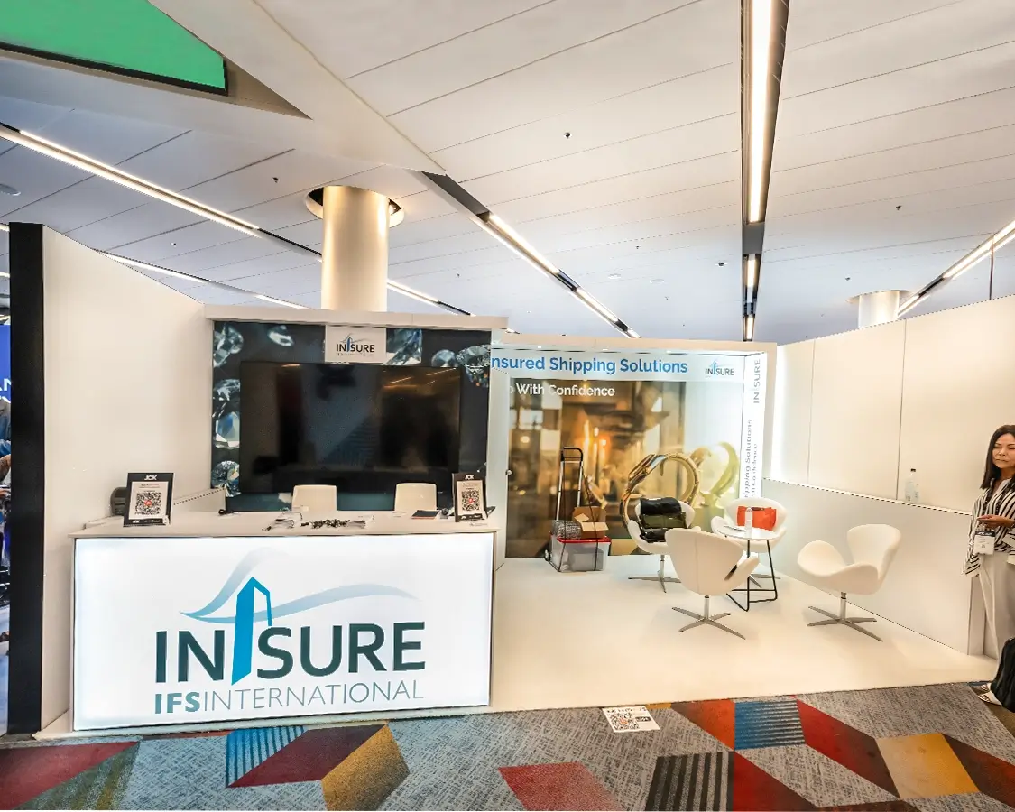 10x20 Trade Show Exhibit for Insure at JCK 2025, Designed and Built by Exponents in Las Vegas, NV
