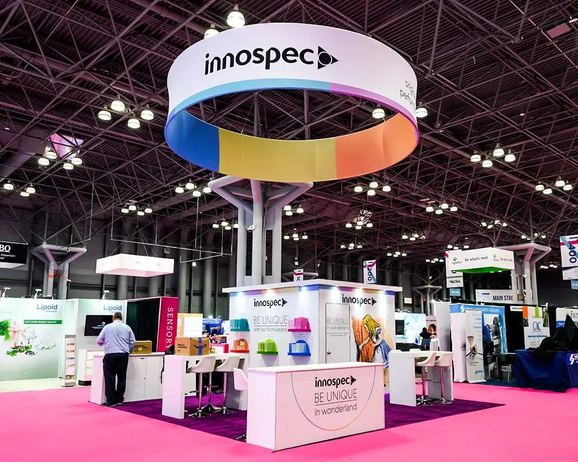 20x20 Exhibit Rental for Innospec Inc at NYSCC Suppliers Day, Designed and Built By Exponents in New York, NY