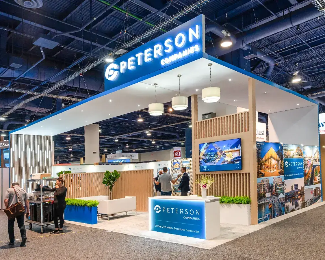 30x50 Exhibit Booth Rental for Peterson At ICSC, Designed and Built By Exponents in Las Vegas