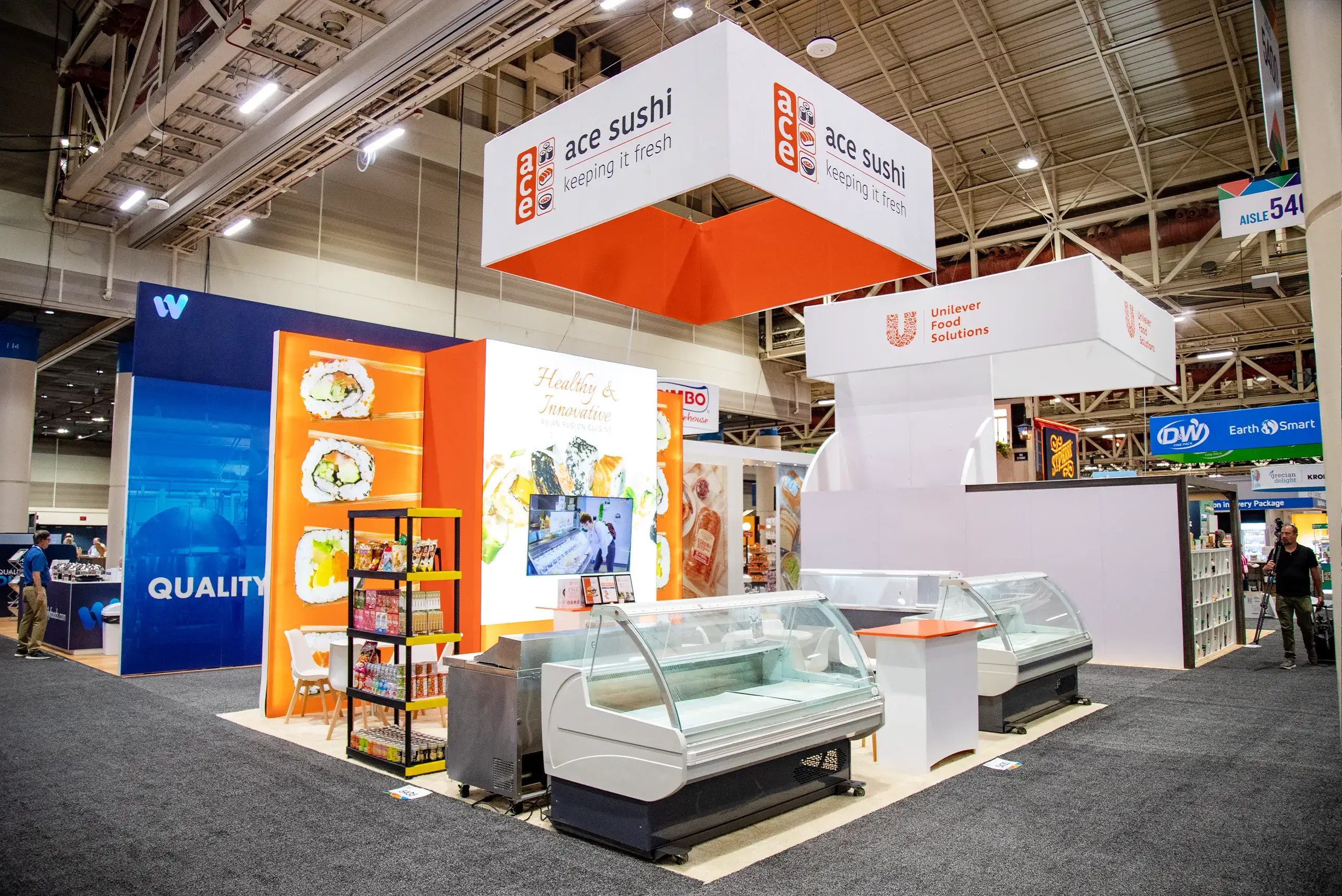 20×20 Trade Show Exhibit Ace Sushi At IDDBA, Designed and Built By Exponents in New Orleans